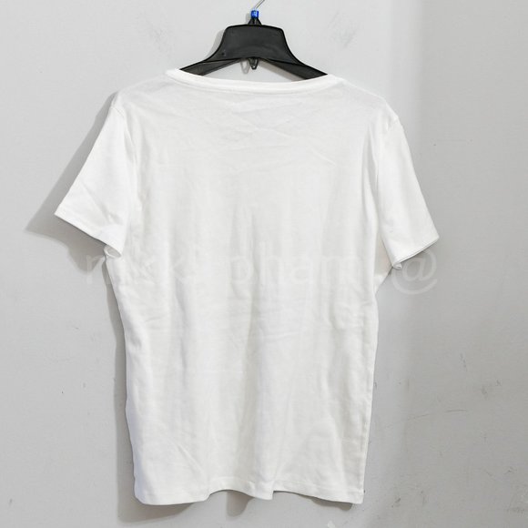 Tommy Hilfiger Ladies' Crew Neck Logo Short Sleeve Shirt in white - Picture 3 of 4